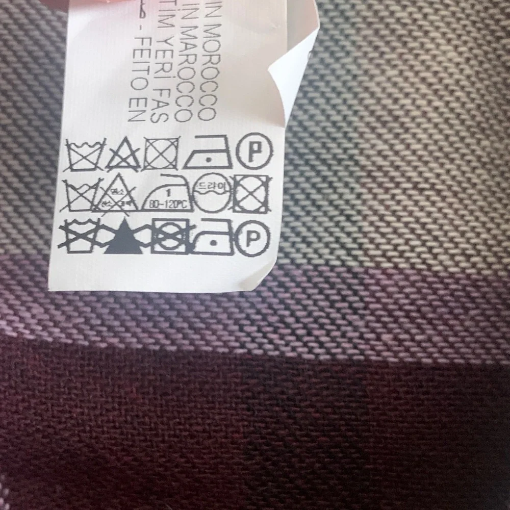 Zara Women's Purple Check Plaid Wool-Blend Overshirt Shacket Size Large - Picture 6 of 7